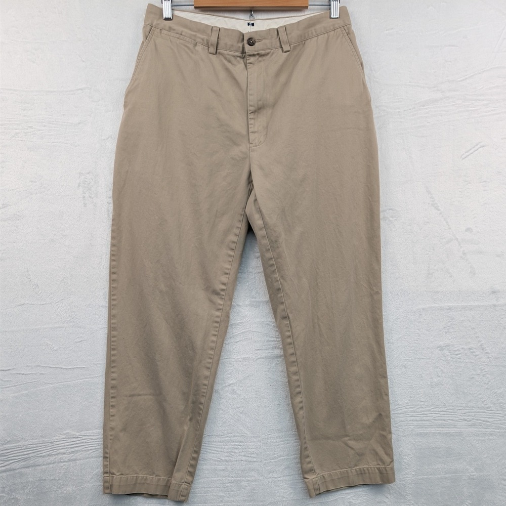 VTG Polo Ralph LaurenPants Men's 34x29 Tan Chino Pleated Relaxed Fit Preppy 90s